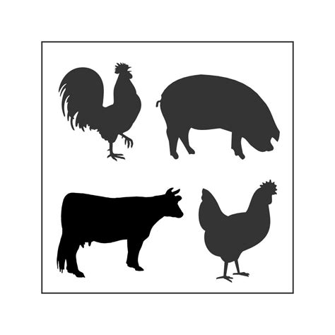 Stencil Set Farm Animals Set of 4 stencils great for