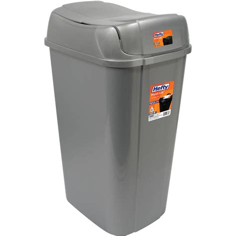 KITCHEN TRASH CAN 13.3-GALLON Garbage Waste Bin Durable Pivot Swing Lid Silver 25947176830 | eBay