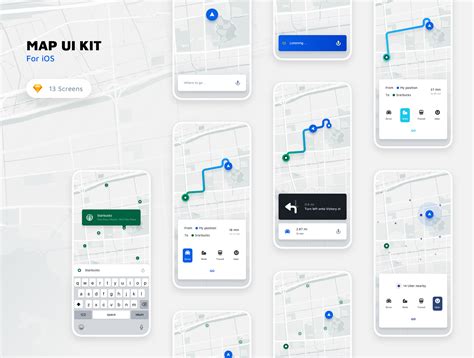 Map UI Kit — UI Kits on UI8 Ui Design Mobile, App Ui Design, Layout Design, Ui Kit, App Map ...