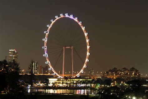 Singapore Flyer Night View Free Stock Photo - Public Domain Pictures