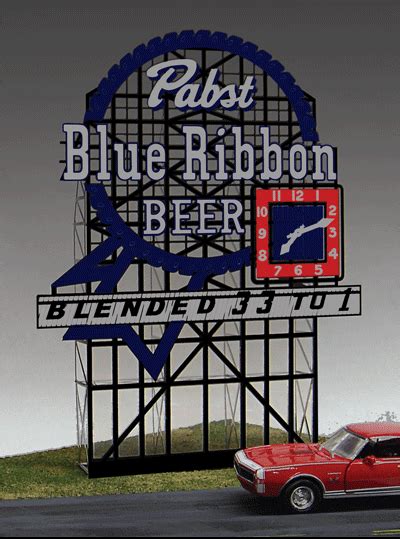 Miller Engineering ~ HO or O Scale ~ Pabst Blue Ribbon Billboard ~ 11.4 x 21.3cm ~ 4081 – Iron ...
