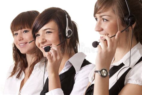 Call Center Employees with Headset Stock Photo - Image of global ...