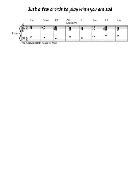 Sad chords Sheet music for Piano | Download free in PDF or MIDI ...