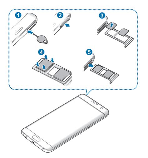 Original SAMSUNG 2 Nano SIM Tray Dual SIM Card Holder for SAMSUNG GALAXY S7 edge