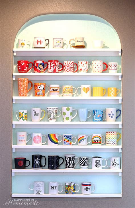 DIY Mug Collection Display Shelves - Happiness is Homemade