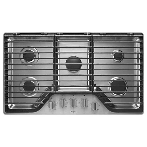 Whirlpool 5-Burner Gas Cooktop (Stainless Steel) (Common: 36-in; Actual ...