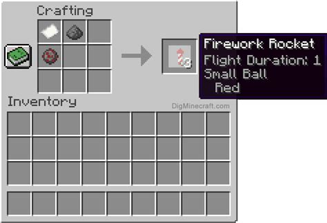 How to make a Red Small Ball Firework Rocket in Minecraft