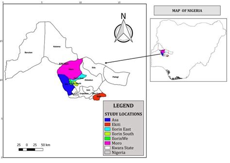 Map of Kwara State showing the study areas Source: Field Survey, 2019 ...