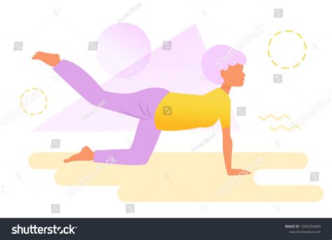 Yoga Elderly Vector Cartoon Isolated Art Stock Vector (Royalty Free ...