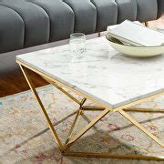 Modway Vertex Gold White Coffee Table EEI-4207-GLD-WHI | Comfyco