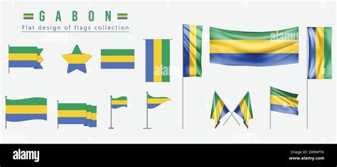 Gabon flag, flat design of flags collection Stock Vector Image & Art ...