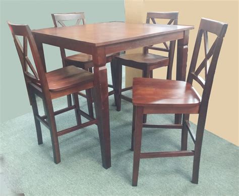 Pub Table + 4 Pub Chairs Wood | Go Direct 1638 | Dining Room Groups | Price Busters Furniture