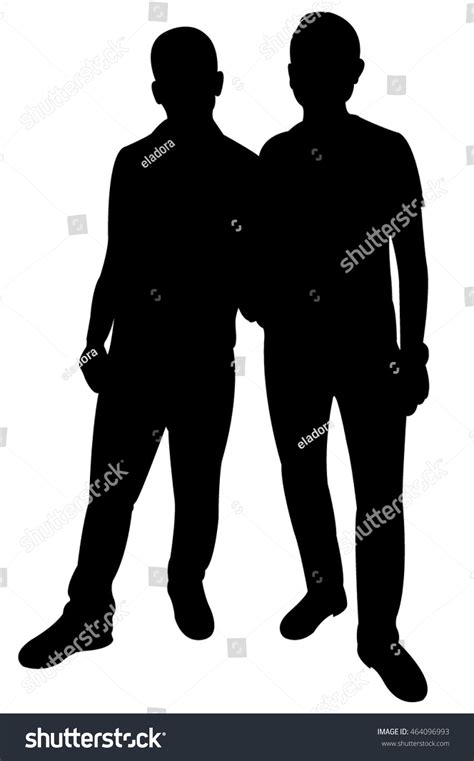 Two Friends Together Silhouette Vector Stock Vector (Royalty Free) 464096993 | Shutterstock