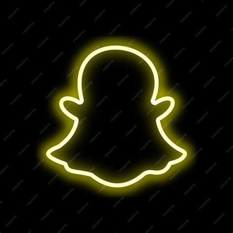 Icono del logotipo de la aplicación neon snapchat. | Vector Premium