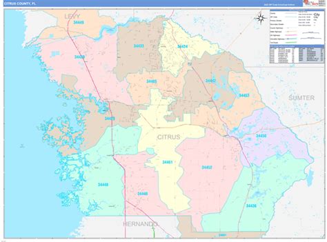 Citrus County, FL Wall Map Color Cast Style by MarketMAPS - MapSales