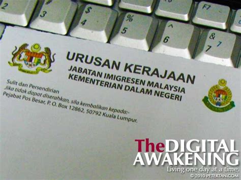 Notice From Jabatan Imigresen Malaysia – Peter Tan – The Digital Awakening