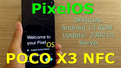 PixelOS Official for Poco X3 Android 13 ROM Update: 230214 - YouTube