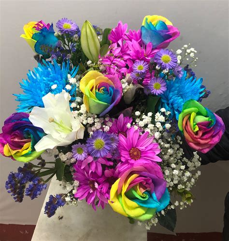 Half Dozen Rose Rainbow Bouquet - Casablanca Flowers