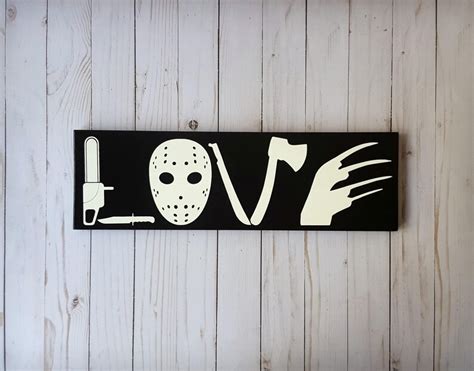 Horror Movie Love Wooden Sign I Love Horror Horror Movie - Etsy