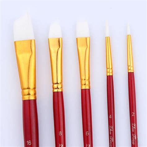 Mikey Store 5pcs Art Paint Brush Set for Watercolor Professional Paint ...
