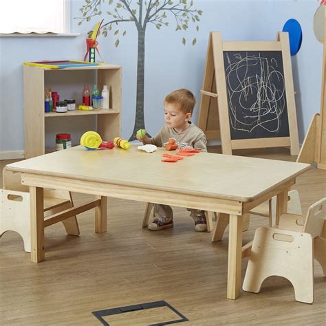 Natural Wooden Folding Early Years Table | Nursery furniture, Folding table, Fold away table