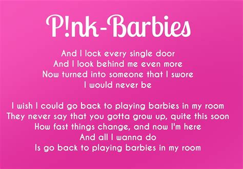 Pink Barbie Lyrics Oultet Website | gbu-presnenskij.ru