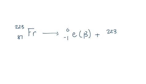 SOLVED: Francium- 223 is a radioactive alkali metal that decays by beta emission. Write the ...