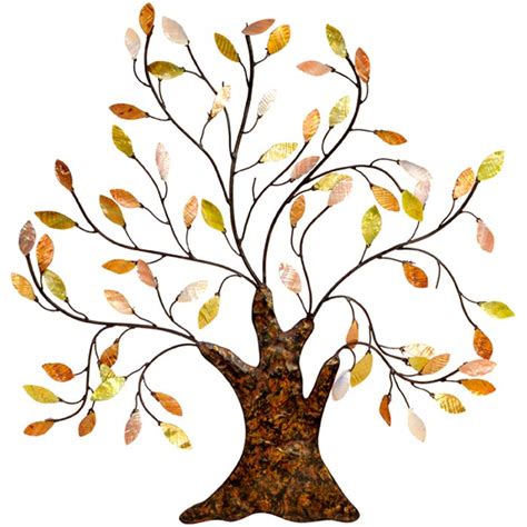 Metal Wall Art New Wall Decor - AUTUMN LEAVES OAK TREE | eBay