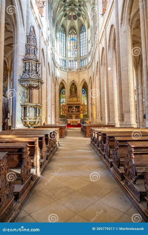 Kutna Hora, Czech Republic - 19.11.2023: Interior of St. Barbara Cathedral in Kuttenberg. Famous ...