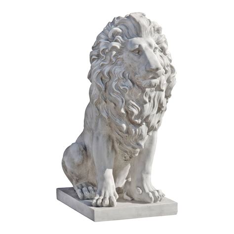 White Plaster Of Paris Lion Statue, For Interior Decor, Size/Dimension: 13" W X 28" H, | ID ...