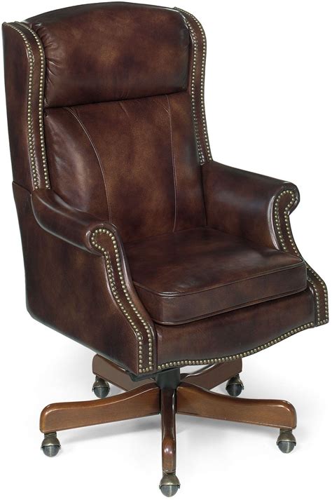 Merlin Brown Leather Executive Swivel Tilt Chair from Hooker | Coleman Furniture