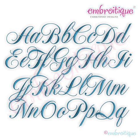 Embroitique Emily Monogram Set - Medium | Lettering alphabet, Fonts alphabet, Cursive fonts alphabet