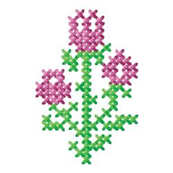 Gunold Embroidery Design: Flower 1.51 inches H x 0.99 inches W