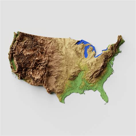 Topography map of Contiguous United States(US) - North America #24928093 | OpenSea