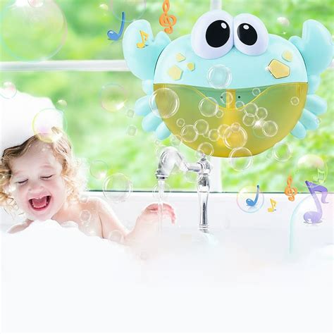 Crab Bubble Machine for Baby Bath Toys, Musical Bathtub Bubble Toy ...