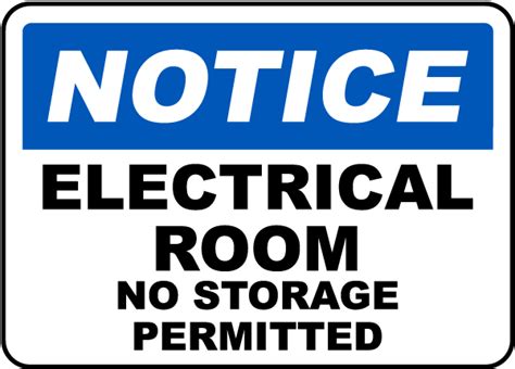 Electrical Room No Storage Sign - Save 10% Instantly