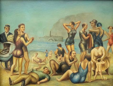 Manner of Paul Cadmus, "Coney Island Beach" (#0051) on Jun 07, 2022 | Old Kinderhook Auction ...