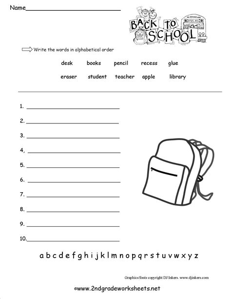 Free Student Worksheets Printables - Lexia's Blog