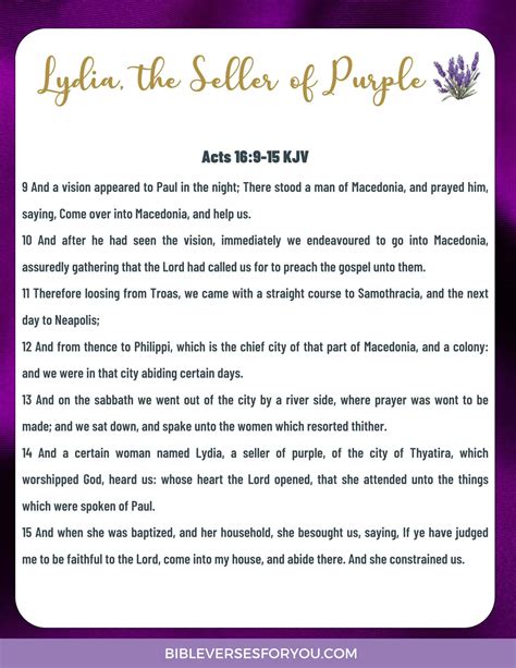 Lydia and The Color Purple in the Bible - Bible Verses for You