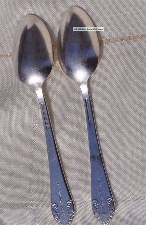 2 Waldorf Astoria Art Deco Silverplate Teaspoons, International Silver Co.