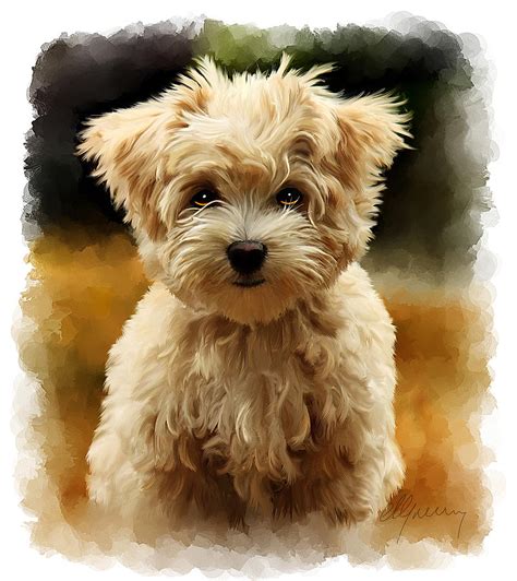 Pet Dog Portrait Painting by Michael Greenaway