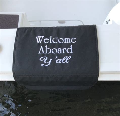 Sunbrella Gunwale Boat Mat | Welcome Aboard Y'all Mat | Boarding Mat | Custom Boat Mat | Marine ...