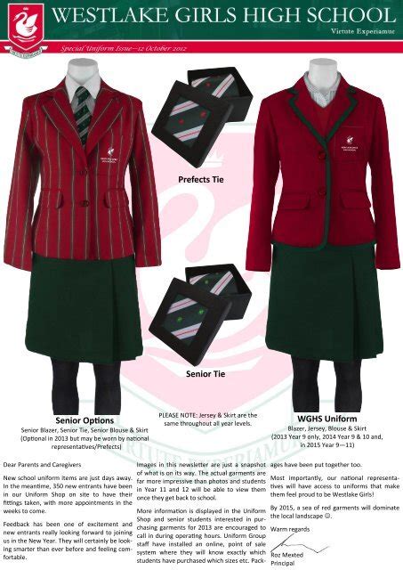 Senior Tie WGHS Uniform Prefects Tie Senior Options