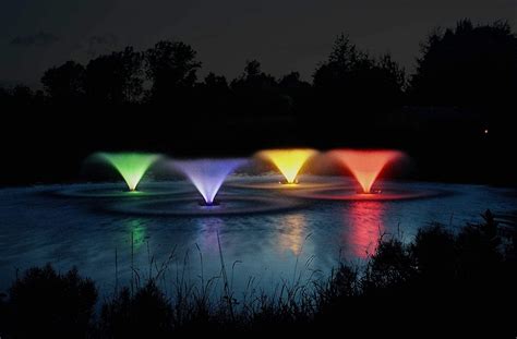 Kasco Marine Aerating Fountain LED Lights w/Color-Changing- 1 HP - 050ft Cord - RGB-LED Light ...