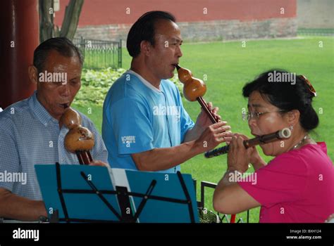 Gymnastics and other activities in the park around The Temple of Heaven in Beijing Stock Photo ...