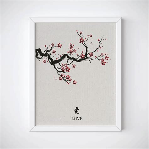 Cherry Blossom Art, Japanese Art Print, Cherry Blossom Print, Japanese ...