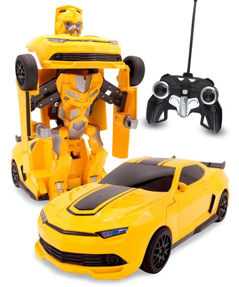 Kids RC Toy Transforming Robot Remote Control Sports Car 1/14 Scale Toys For Boys (Yellow ...