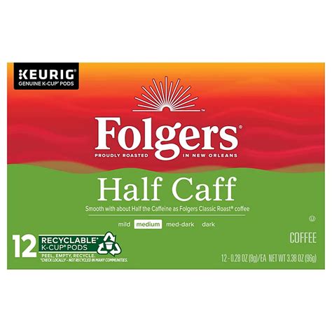 Folgers 1/2 Caff Medium Roast Single Serve Coffee K Cups - Shop Coffee ...