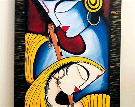 Radha Krishna Modern Art - Etsy | Radha krishna modern art, Indian art ...