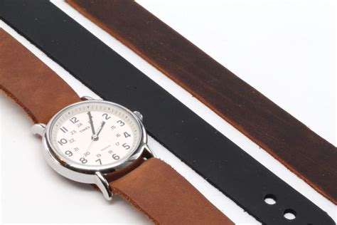 Timex Weekender Leather Watch Strap Brown Chocolate or